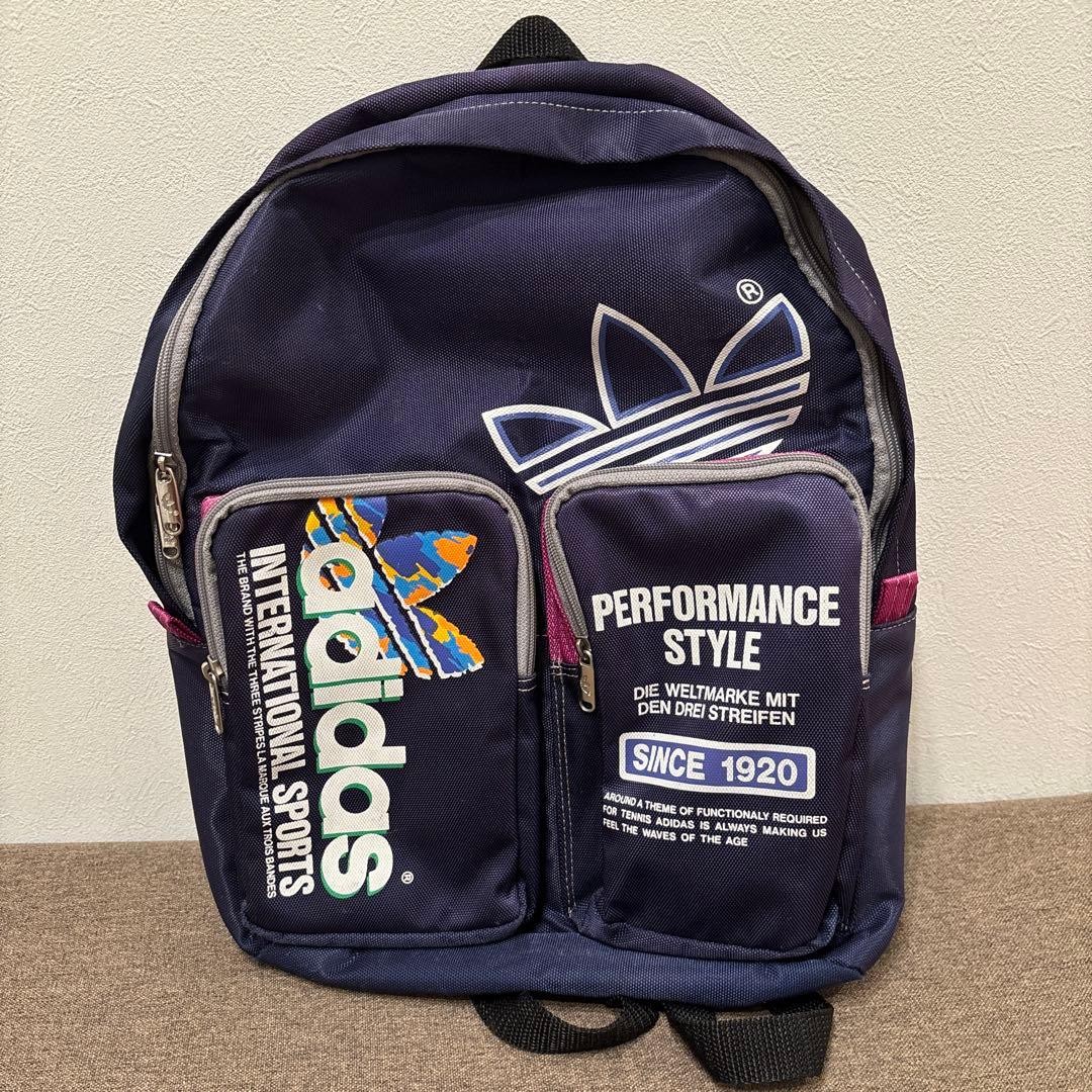 Adidas Retro Backpack Navy 15.7×11.4in Used