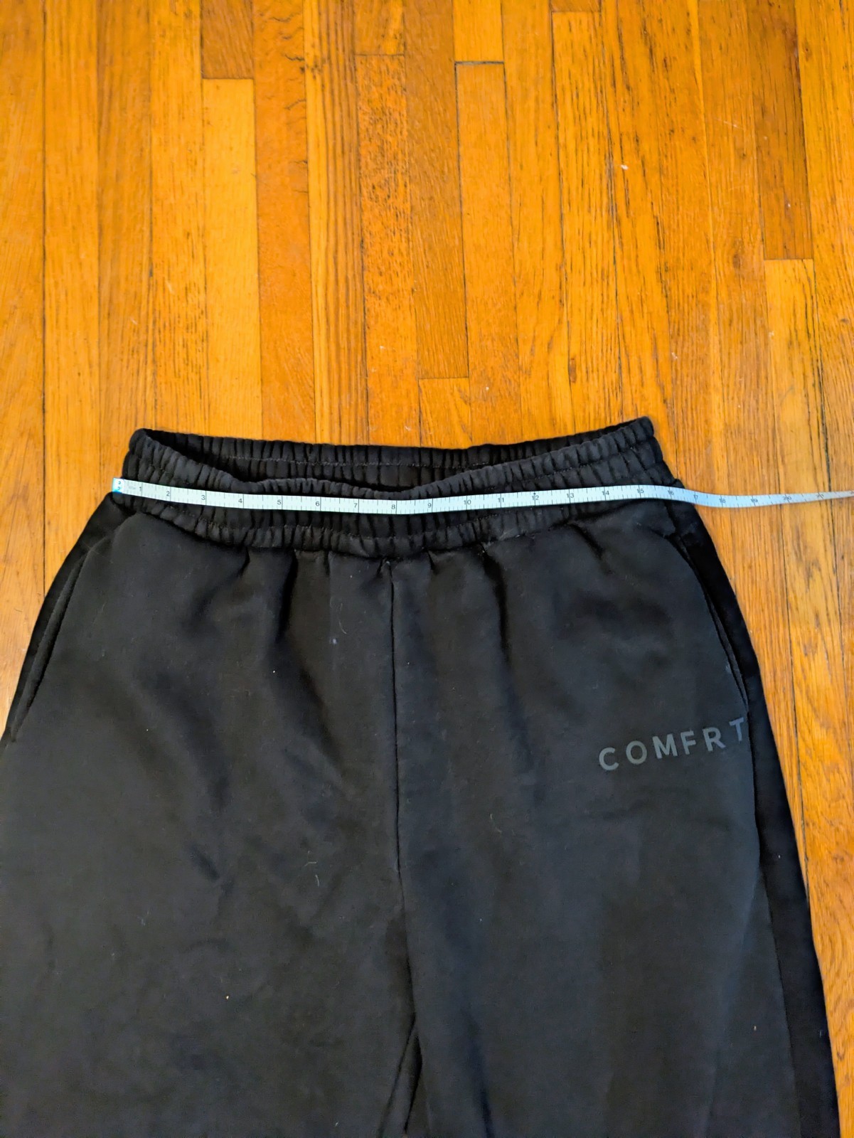 Comfrt Men’s Black Fleece Jogger Pants XL Elastic Waist Pockets Pull On