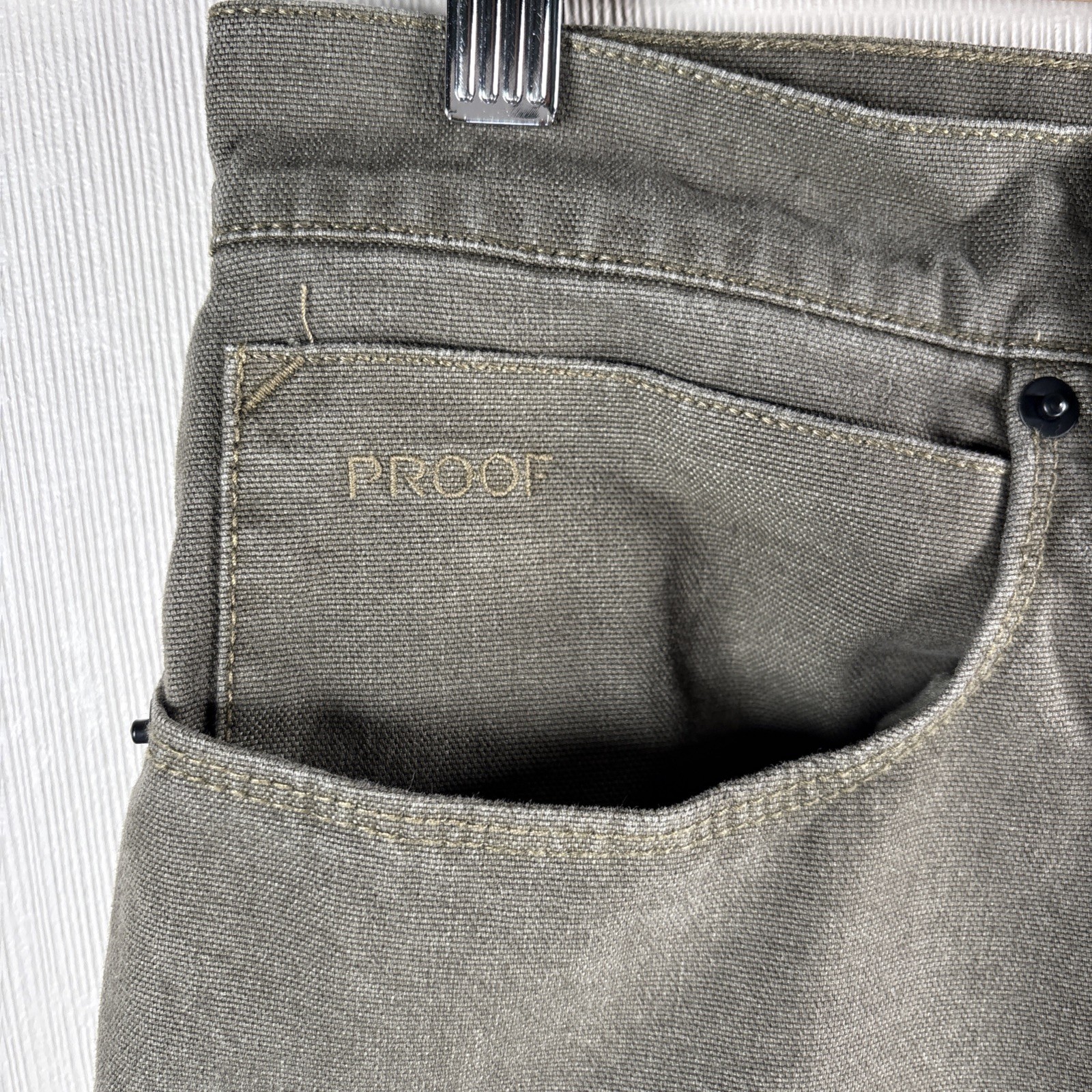 Proof Rover Pants Mens 34×32 Green Slim Fit Huckberry Stretch Canvas Straight