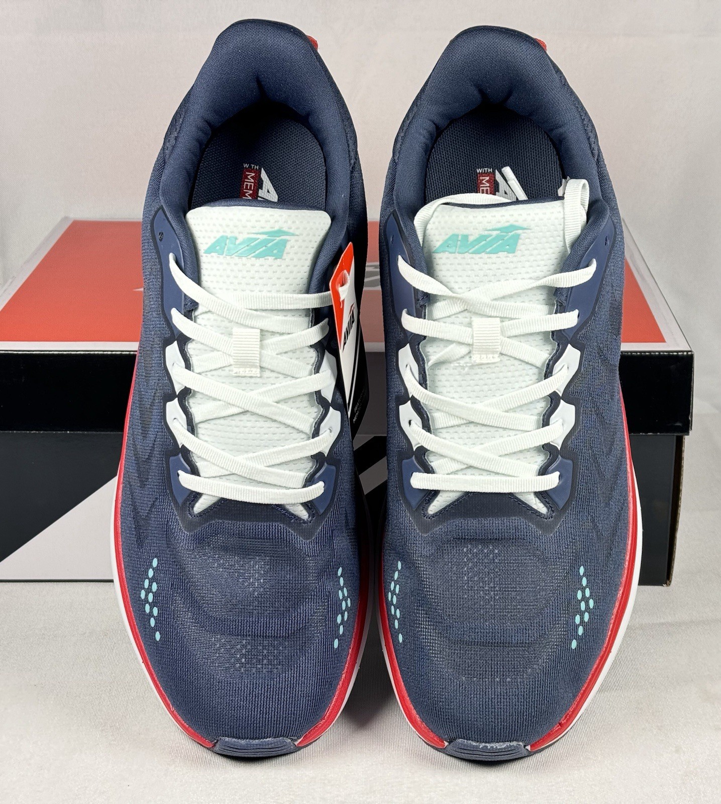 Avia Avi-Move Men’s Size 10 Sneakers Blue Red Memory Foam Running Shoes New