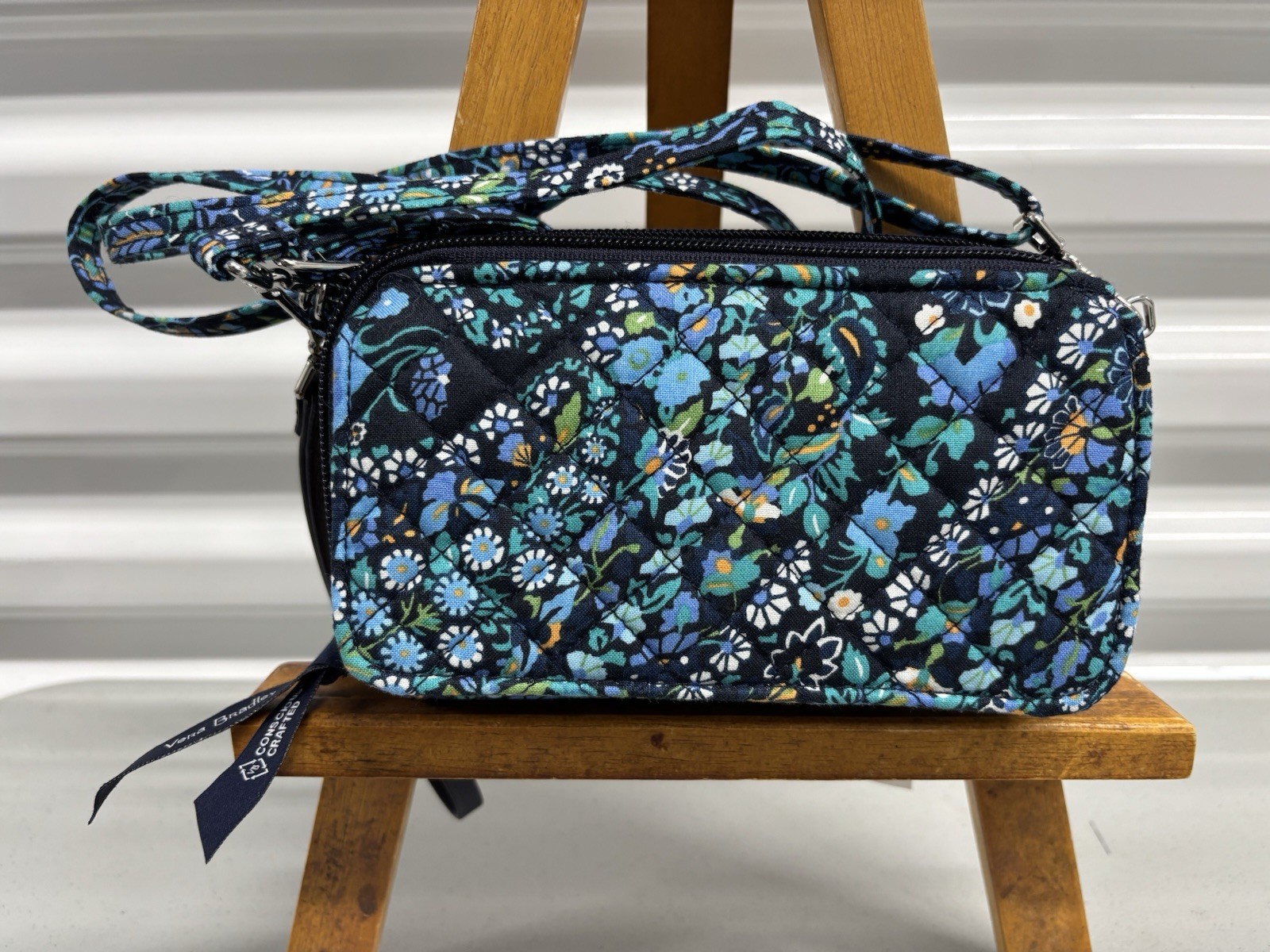 NEW! Vera Bradley AIO Crossbody Wallet Dreamer Paisley Plants RFID Protection