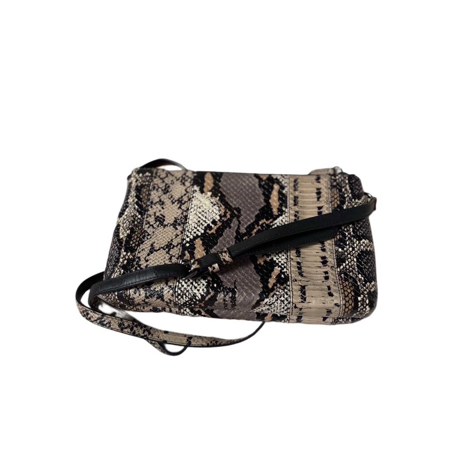 Coach Exotic Embossed Leather Crosby Crossbody Shoulder Bag 37172, Double Zipper