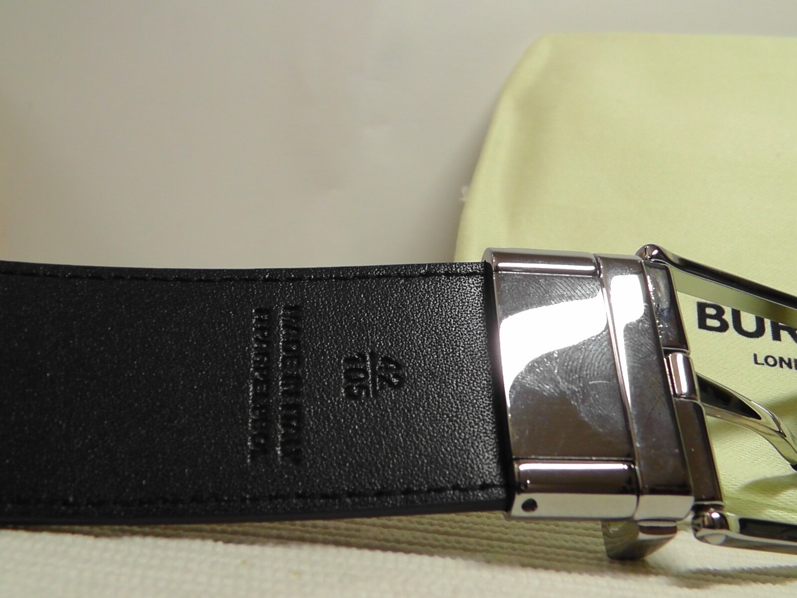 BURBERRY Archive Beige / Black Vintage Check E-Canvas Reversible Belt Size 105cm