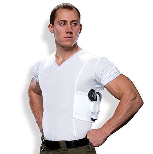 New with Damages UnderTech Undercover Mens Concealment V-Neck Compression Shirt