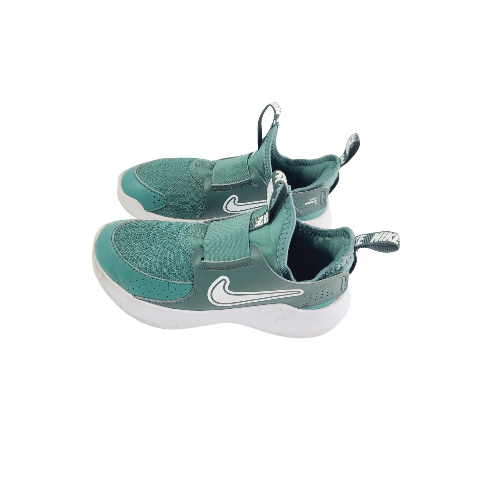 Nike, Mesh, Synthetic Athletic Casual Sneakers, Boys’ Size 13C Green /White