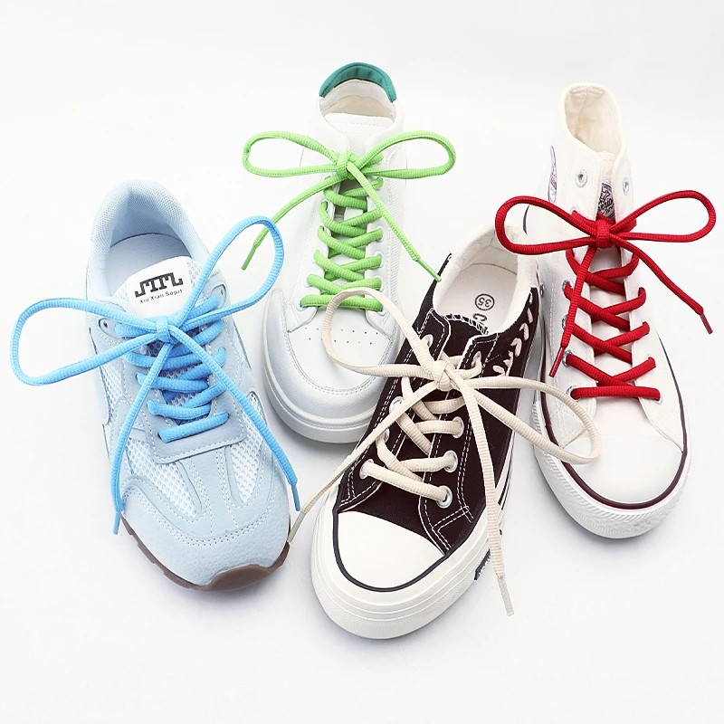 Half Round Classic Shoelaces 4mm Wide Solid Color Shoelace Sneakers Quality Shoe