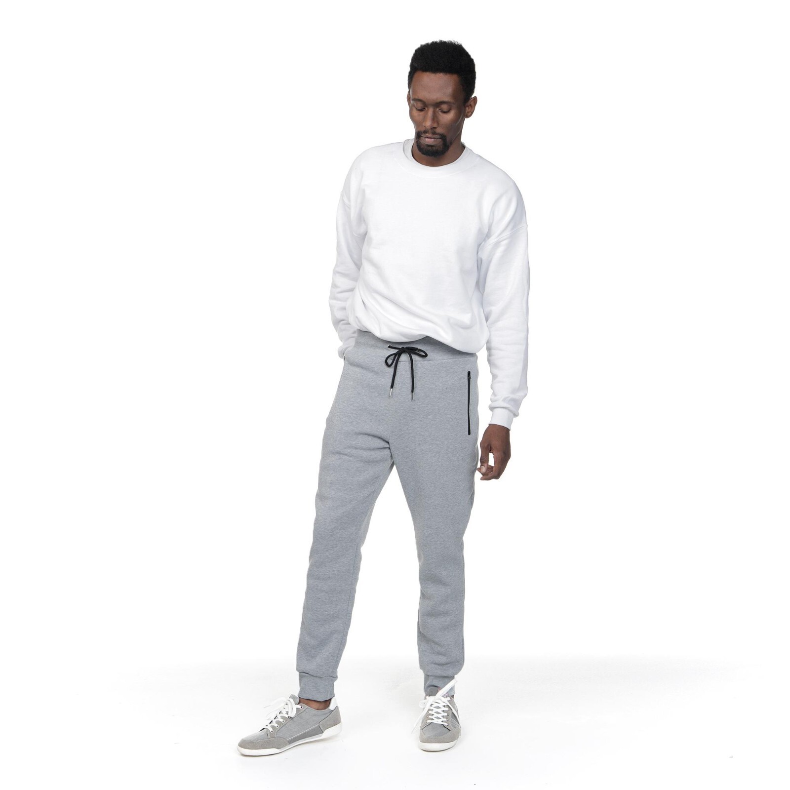 Men’s Fleece Lined Slim Fit Casual Tech Jogger Sweatpants W Zipper Pockets S-3XL