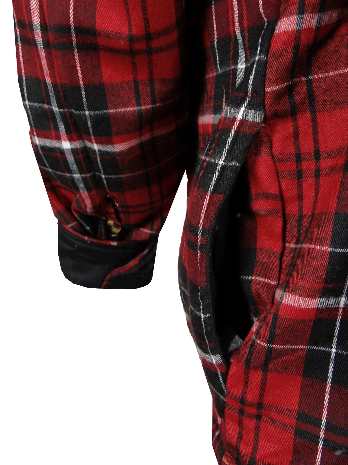 Men Flannel Plaid Shirt Jacket Sherpa Lining Warm ALL COTTON 4 Pockets Button Up