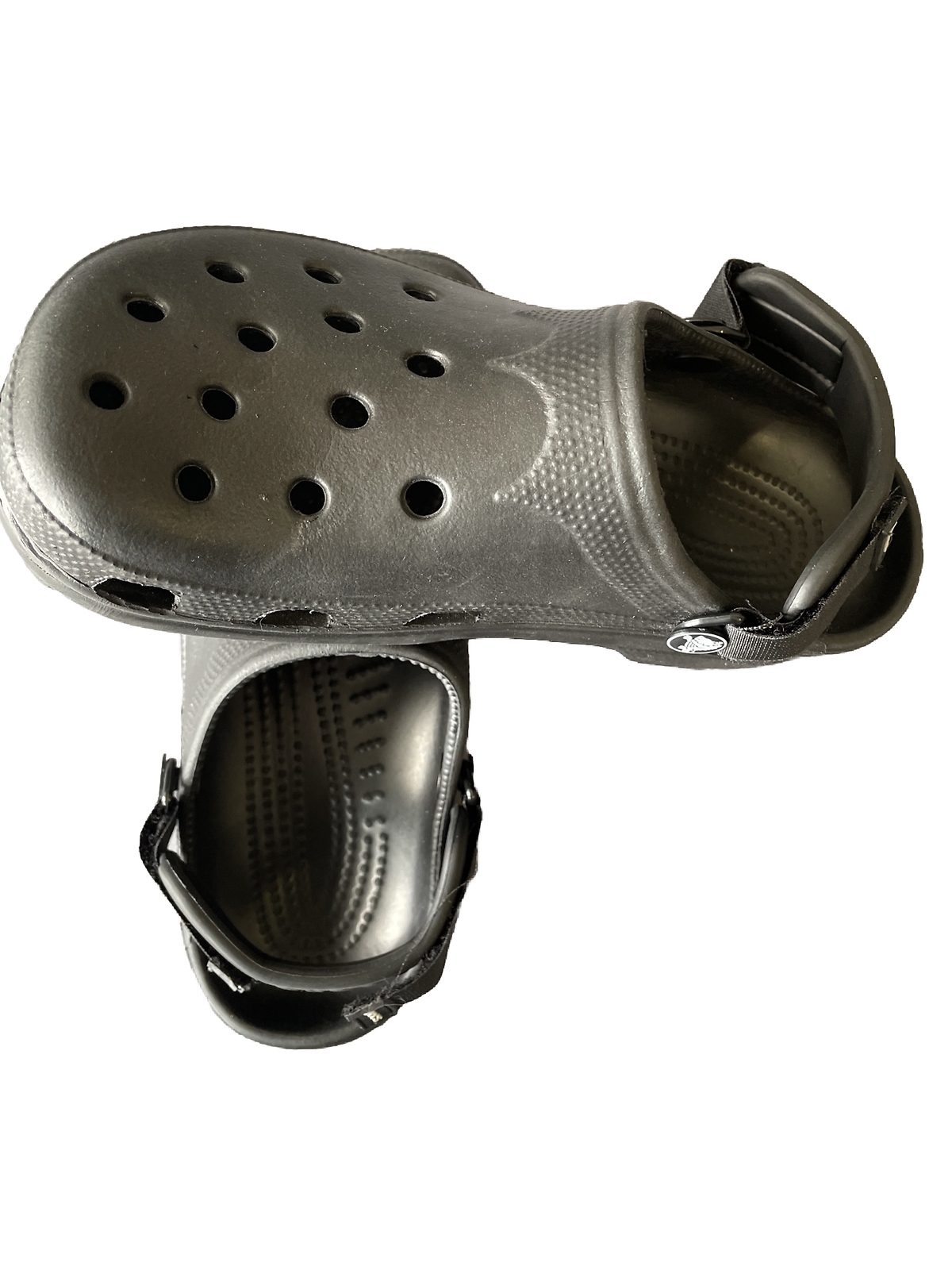 Crocs Classic Clogs Black W/Adjustable Heel Strap W 8-9 M 6/7 NWOT
