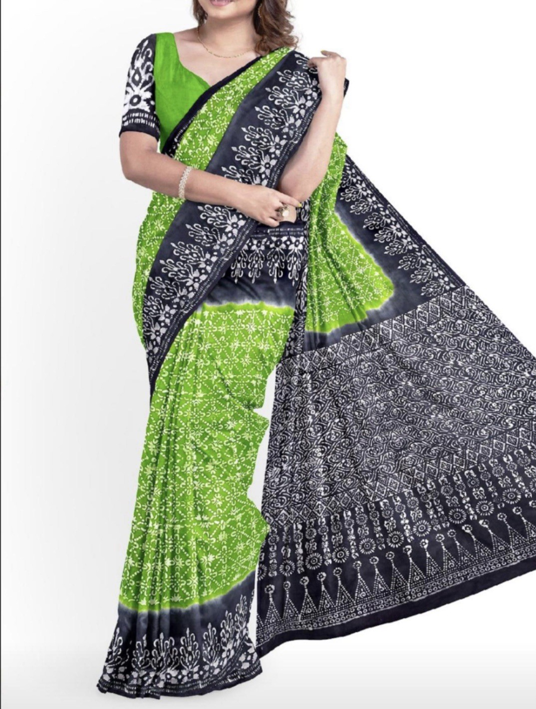 NEW 🆕, Cotton BATIK SAREE. ( Item#L3987 ) including blouse piece. Only $33