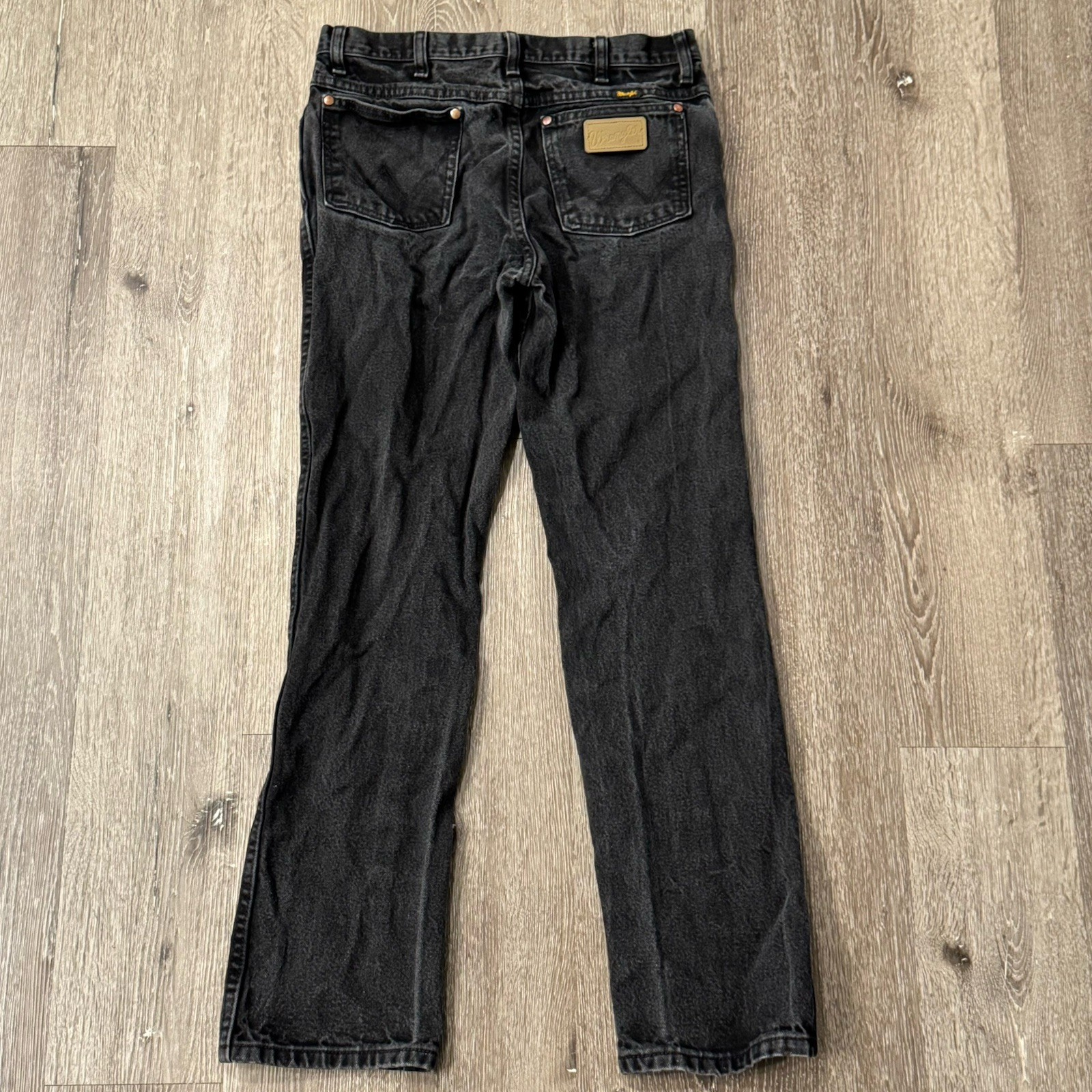 Vintage Wrangler Jeans Men 32×32 Straight Cowboy Cut USA Western Black 936WBK