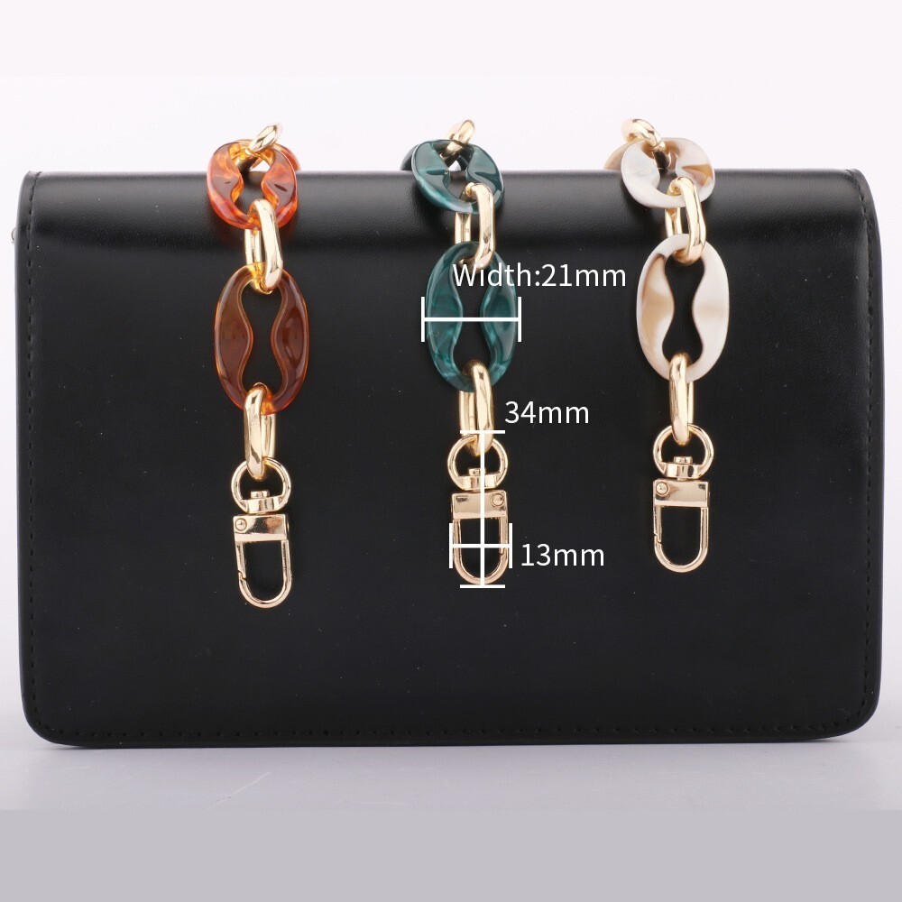 40 120 200 CM Replacement Women Retro Colorful Acrylic Chain Strap Shoulder Bag