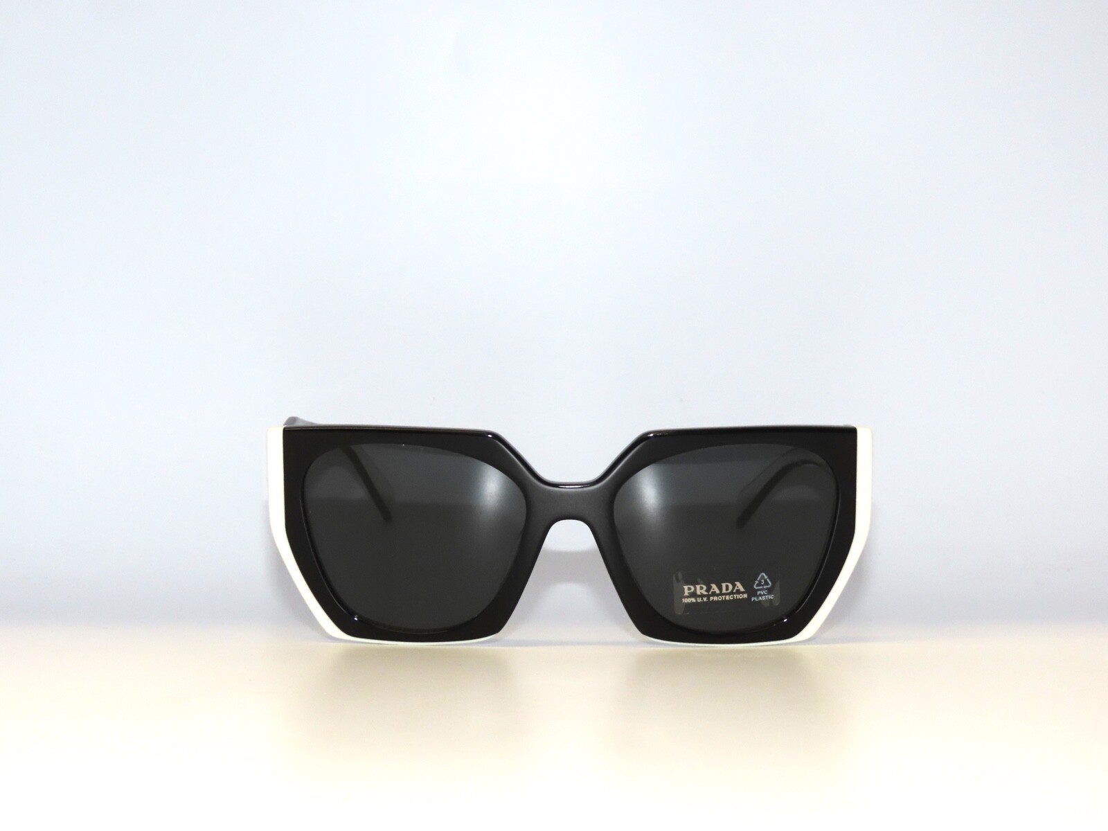 Prada 15WS 15 09Q5S0 Black Talc Dark Gray Sunglasses PR15WS