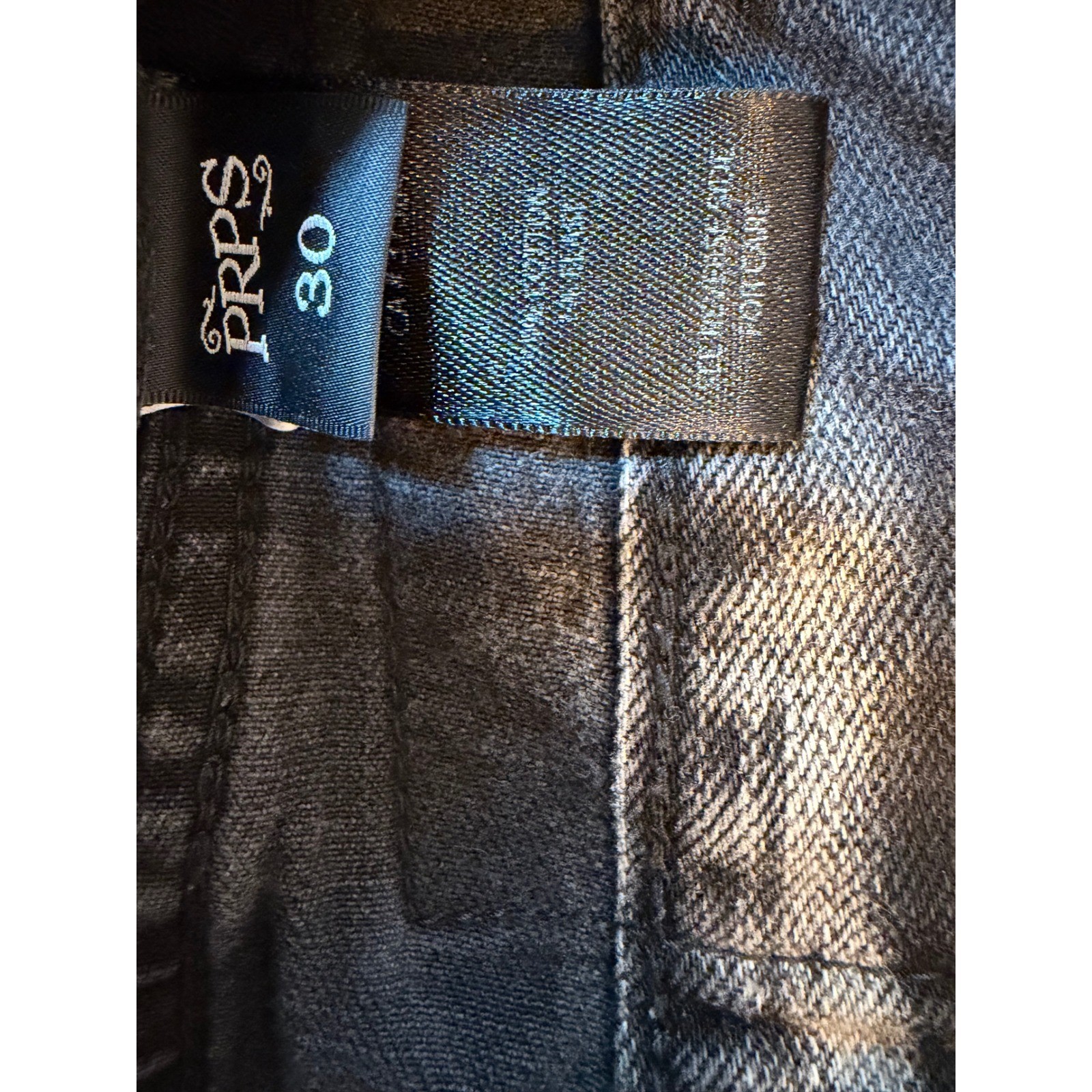 PRPS Goods & Co Mens 30 Acid Wash Black Moto Biker Denim Shorts Zipper Detail