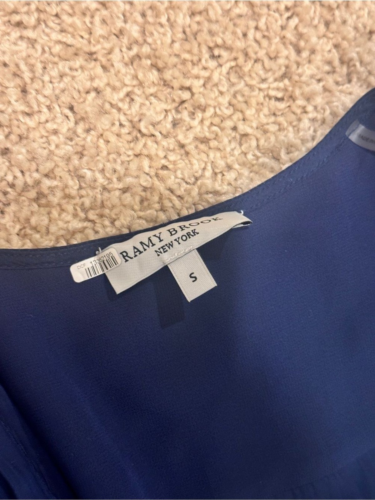 EUC Ramy Brook Navy Maxi Dress with Blue Floral Embroidery- worn once!