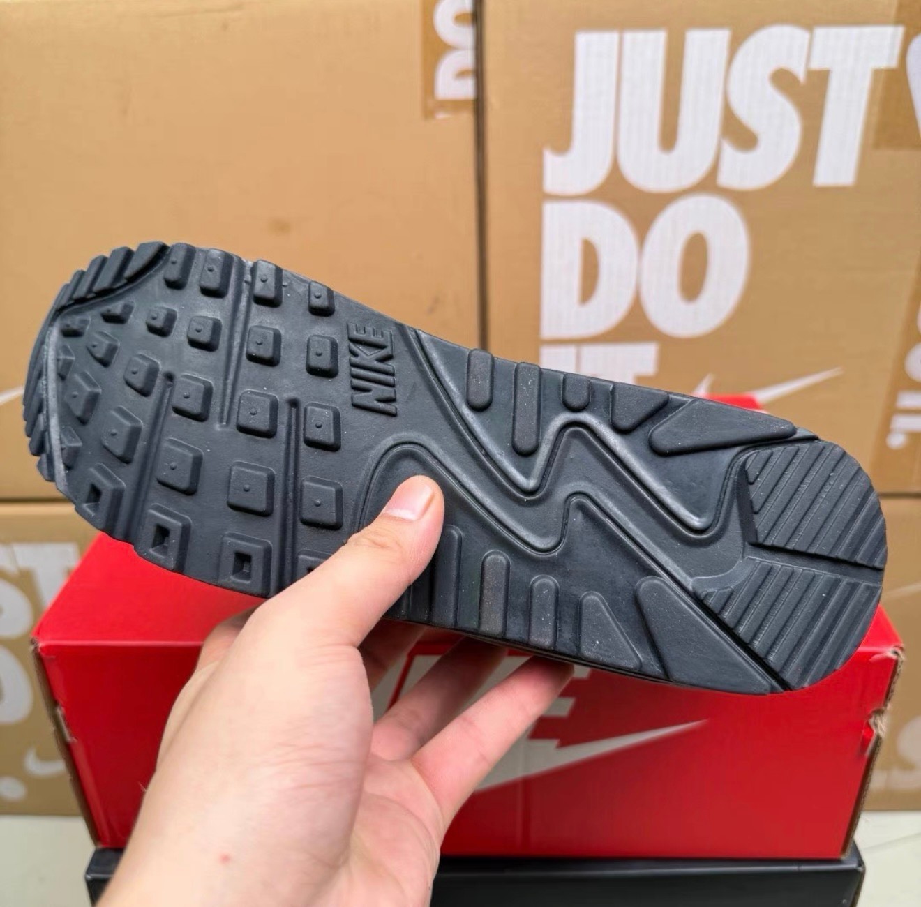Men’s Nike Air Max 90 ” Black Blue ” Basketball Sports Shoes US Size 7-12