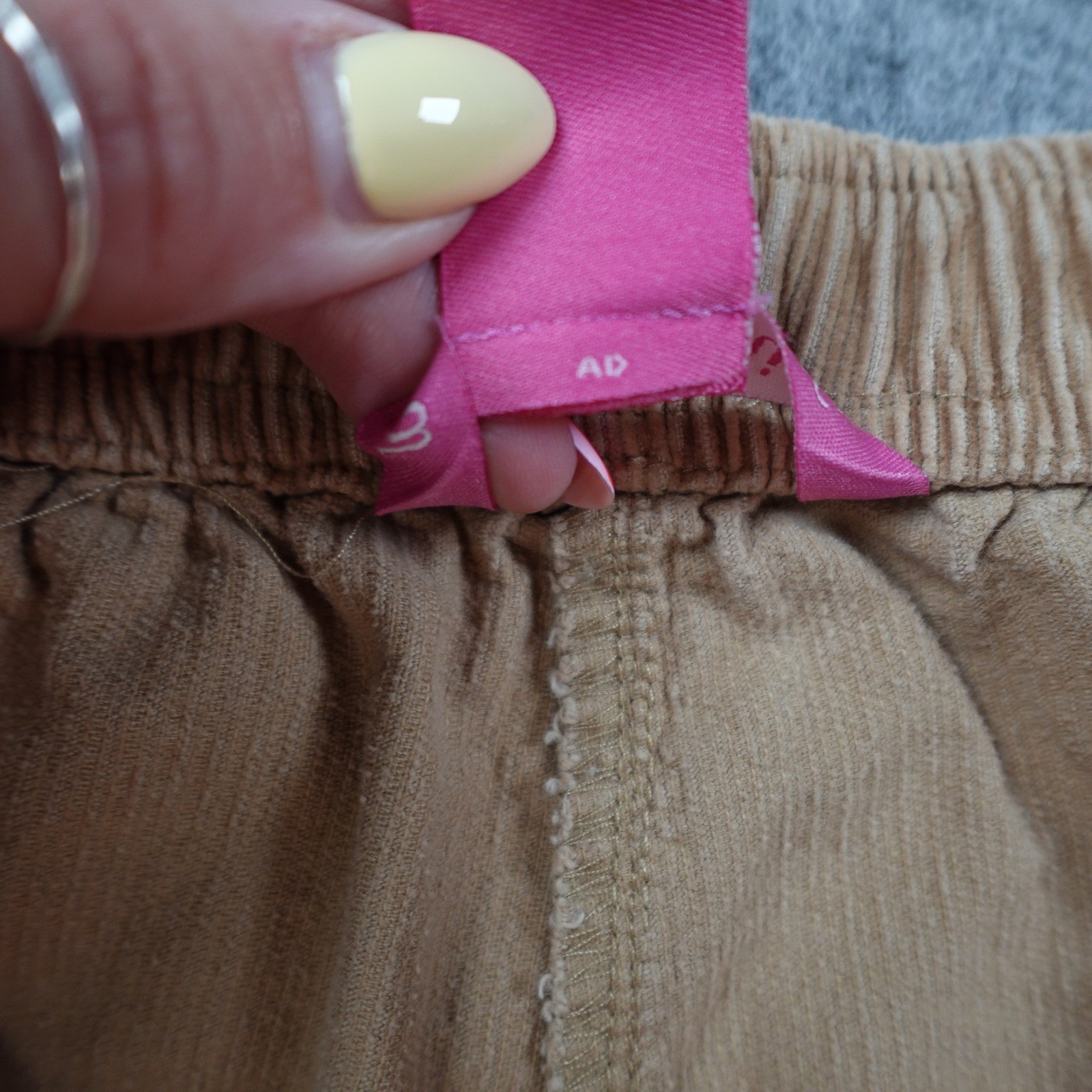 Woman Within Pants Womens 22 Tan Corduroy Elastic Waist Classic Fit Pull On