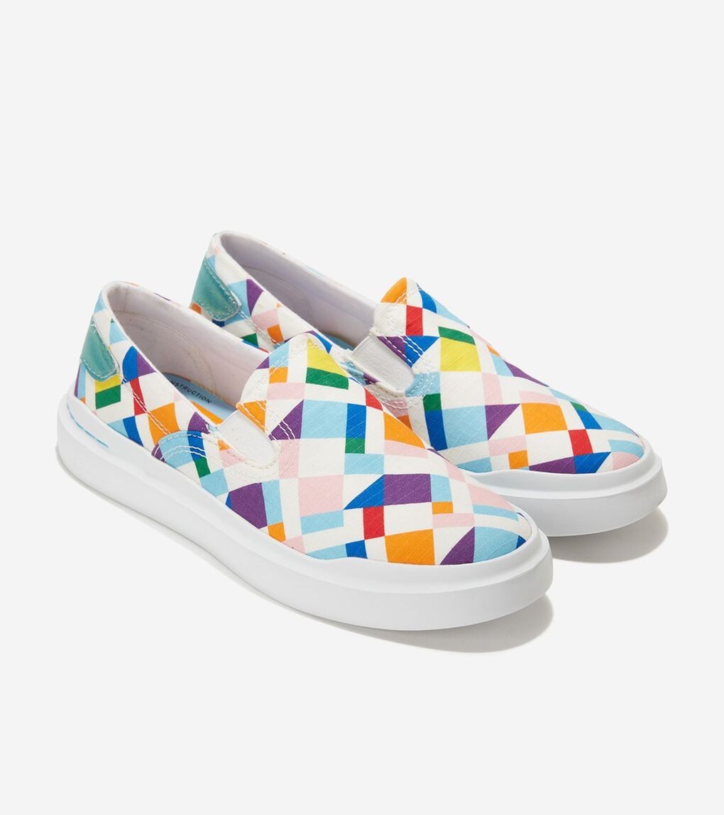 Cole Haan Grandpro Rally W28987 Women’s US 7 Multi Canvas Slip-On Shoes JOBB1544