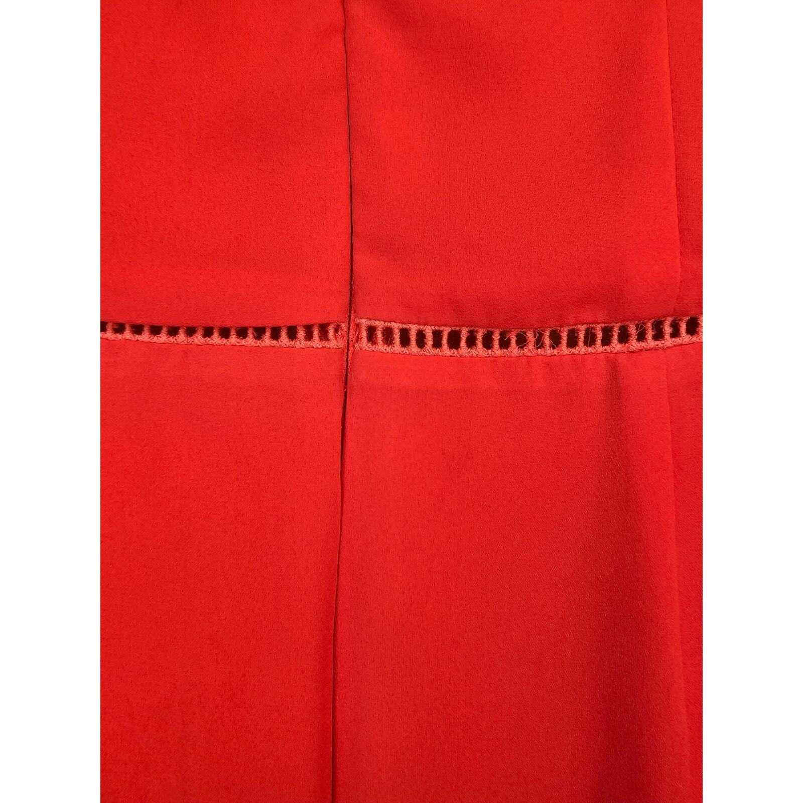 Sienna Sky High Low Sleeveless Crochet Asymmetrical Tulip Mini Dress Red S