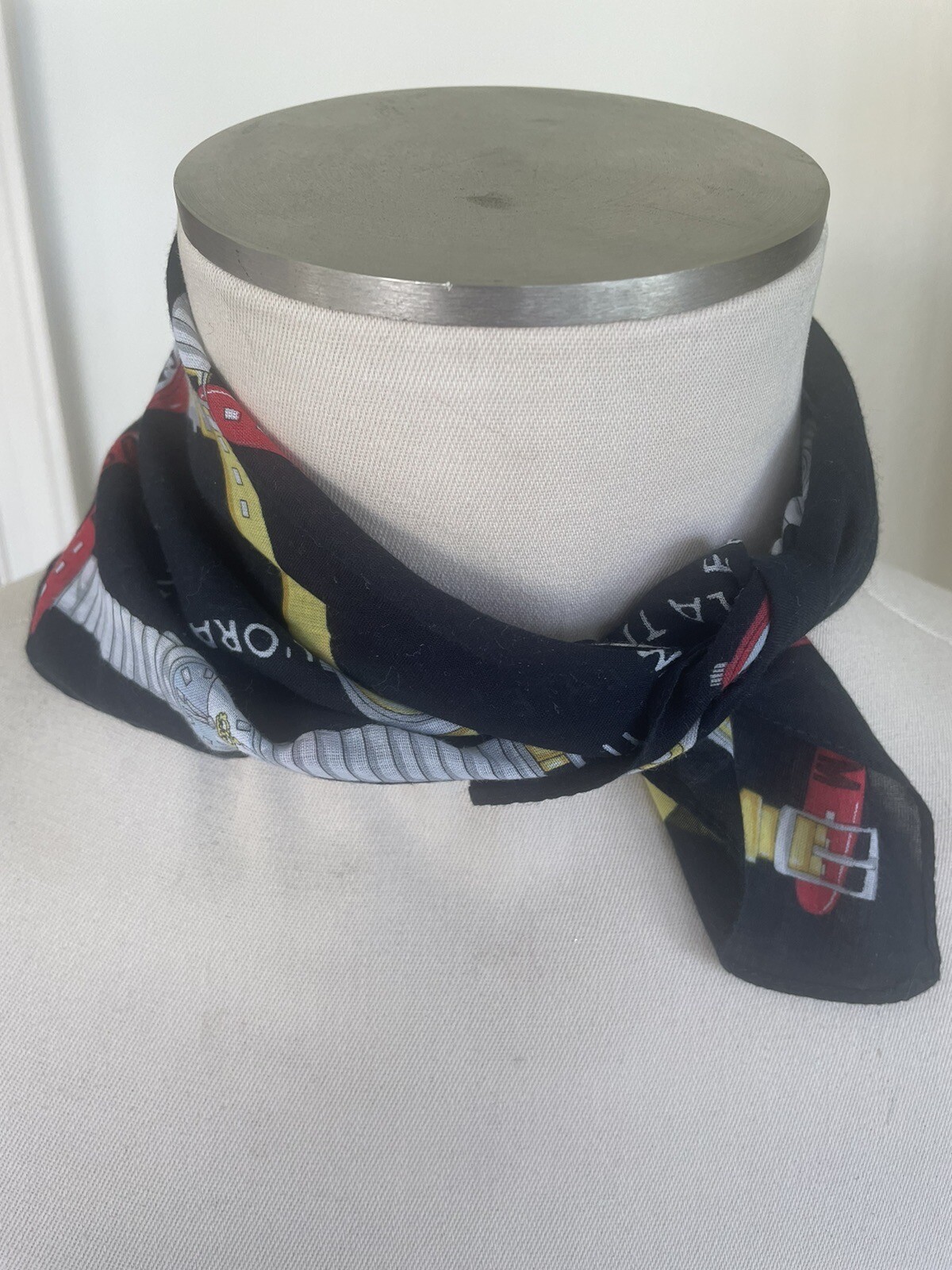 Moschino Cotton Scarf with Watches Design 16 1/2 inches Square