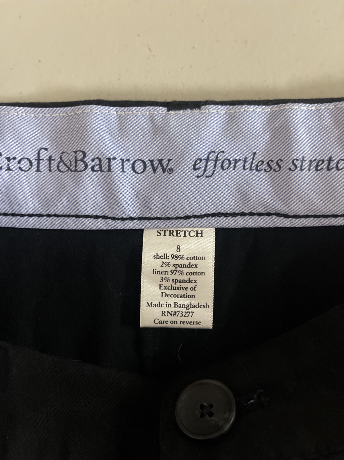 Croft & Barrow Black Effortless Stretch Skort Sz 8 Pockets