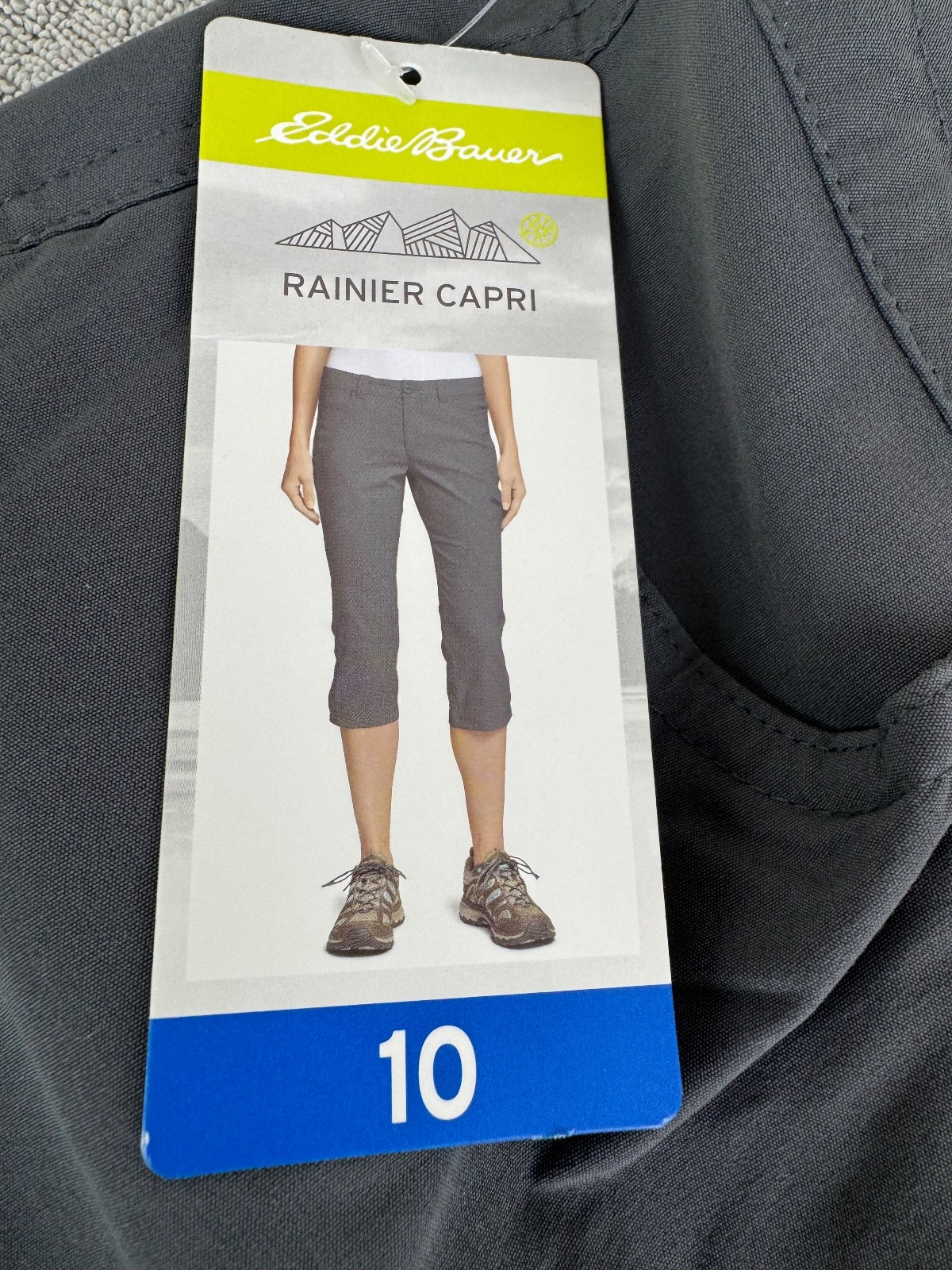 Eddie Bauer Rainier Capri Pants Size 10 Dark Smoke Gorpcore Outdoors Hiking