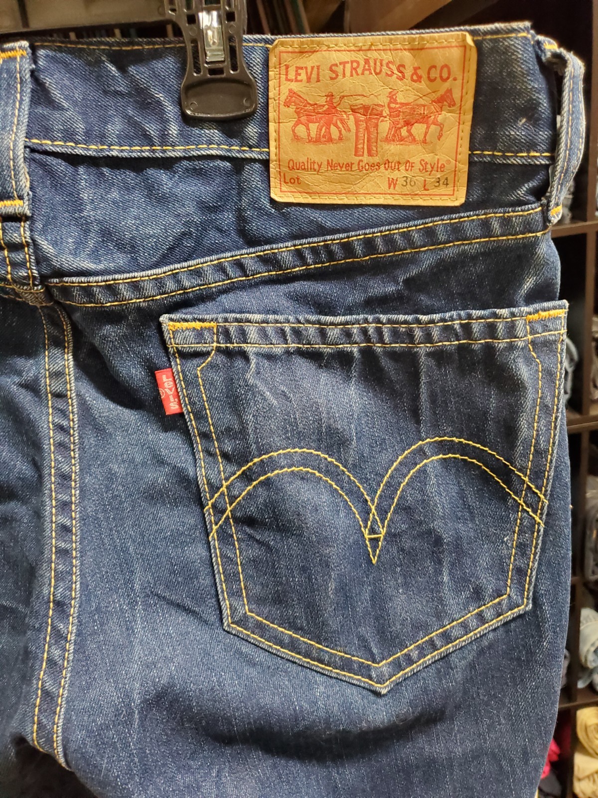 LEVI’S TYPE 1 Real Loose Jeans 36×34 Baggy Skate Indigo Blue Vtg Wide Leg