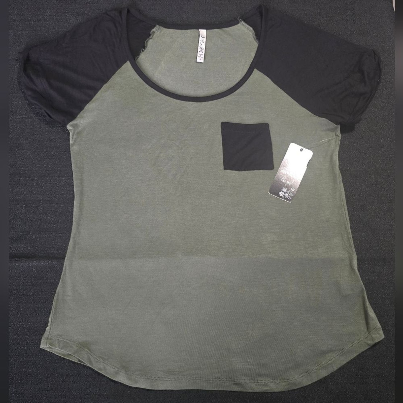 RNB Olive and Black Short Sleeve Tee