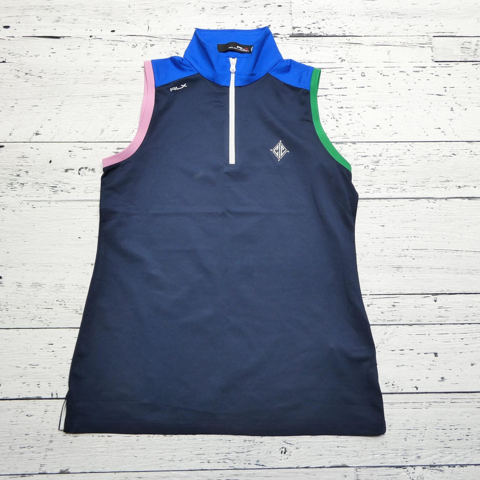 RLX Ralph Lauren Golf Shirt Womens Small Quarter Zip Performance Sleeveless Top