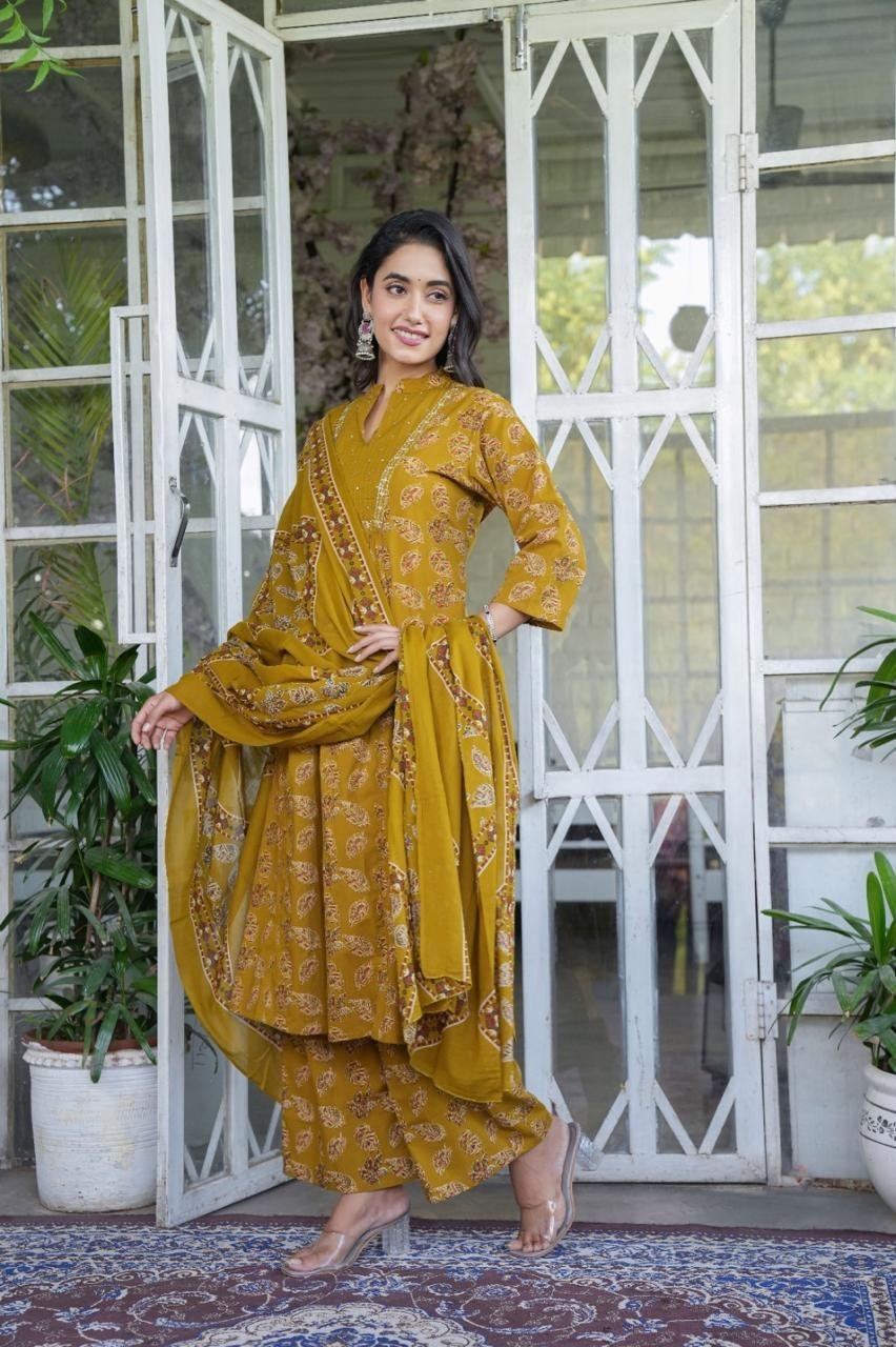 Plus Size Kurta Palazzo With Designer Dupatta Set, Pakistani Salwar Kameez Suit