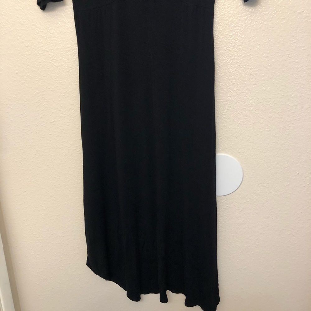 Lime N Chili black Romantic Goth stretch midi crochet lace open back dress S