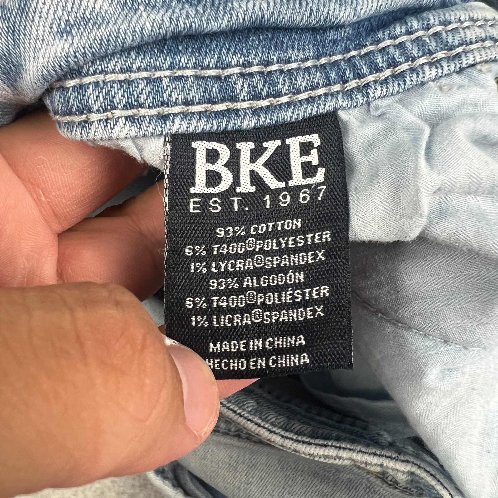 Buckle BKE Aiden Jeans Straight Stretch Denim Mens 33×30 Blue Pants Thick Stitch