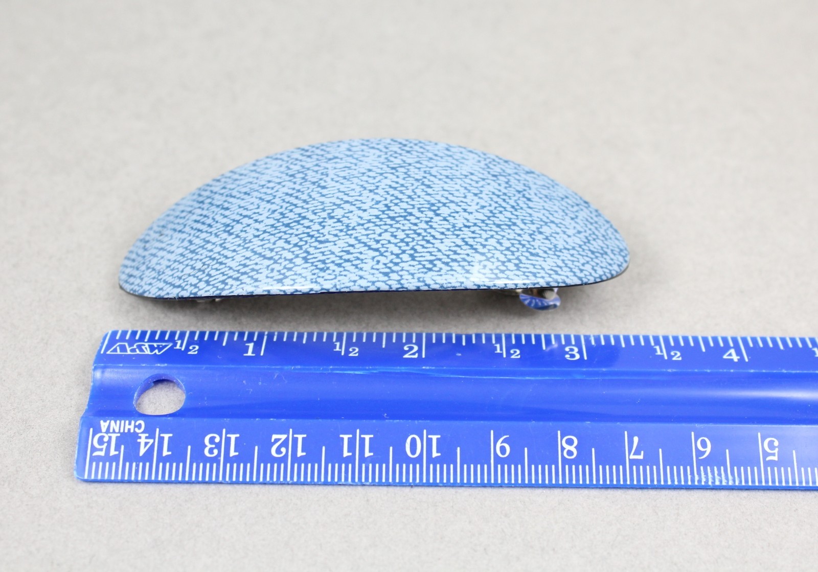 Hair Clips pattern barrette plastic oval hair clip 3 1/8″ long blue #7721