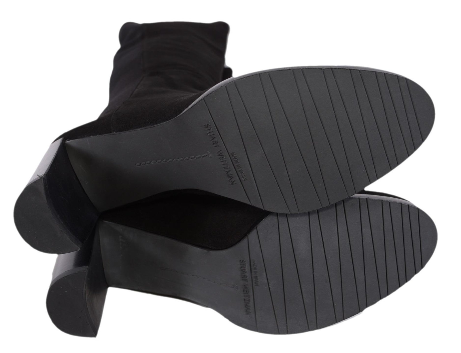 New Stuart Weitzman Women’s $765 Black Stretch Suede Lowjack Over the Knee Boots