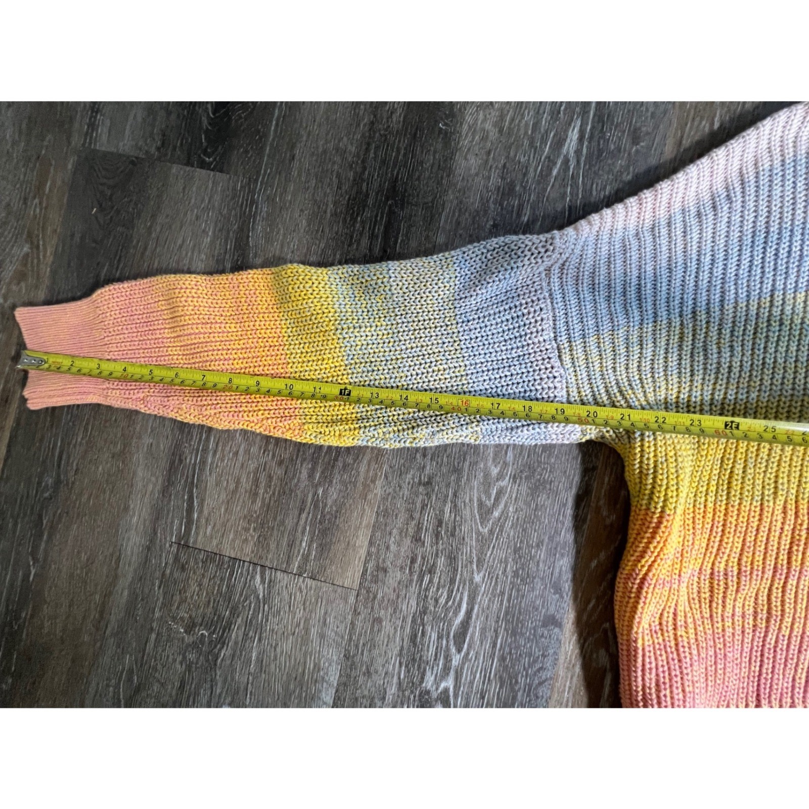 LC Lauren Conrad Sweater Women XXL Multicolor Rainbow Ombre Mock Neck Knit 3066