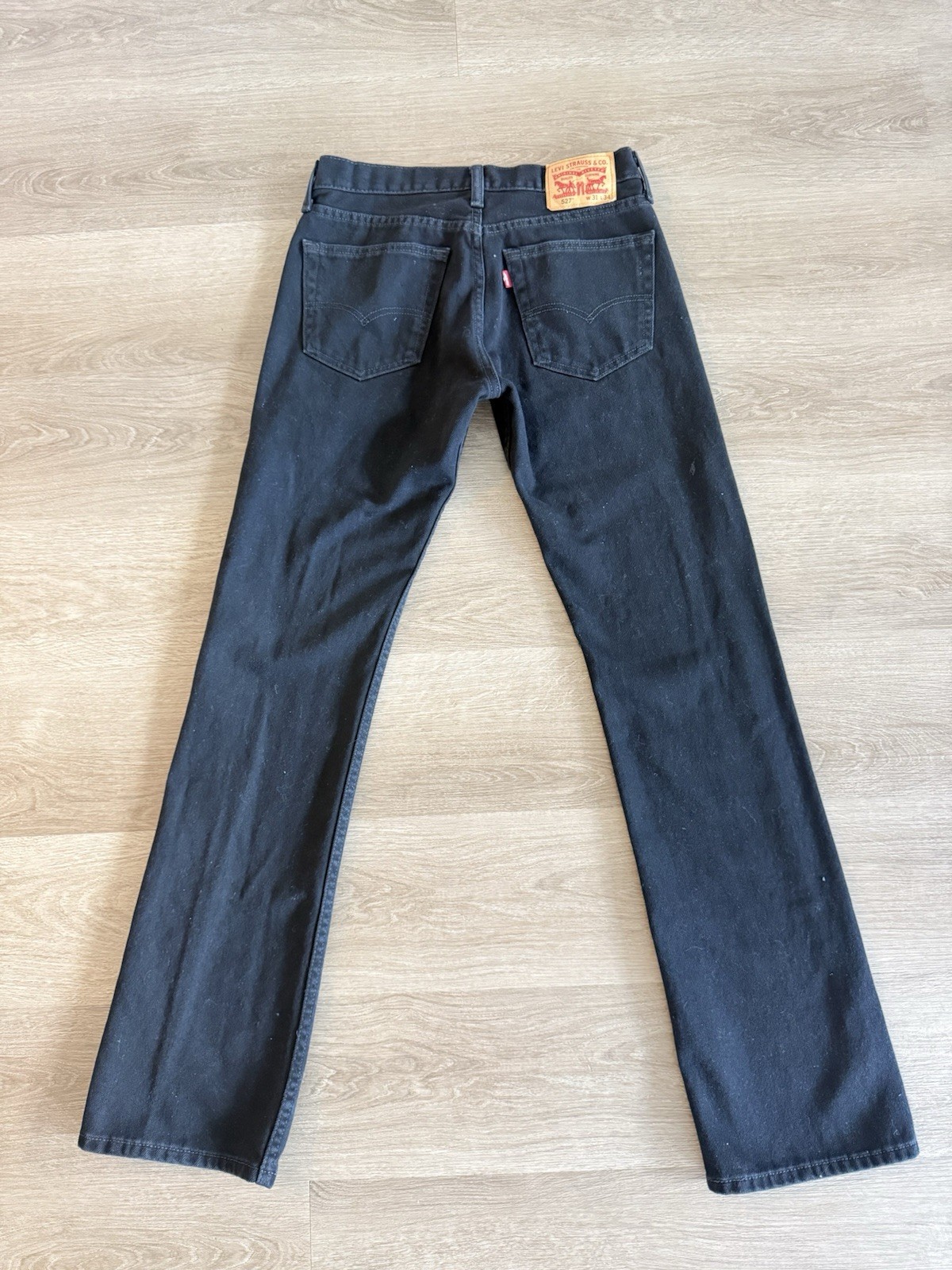 Levi’s 527 Slim Bootcut Jeans Men Size 31×34 Black Denim Pants Low Rise