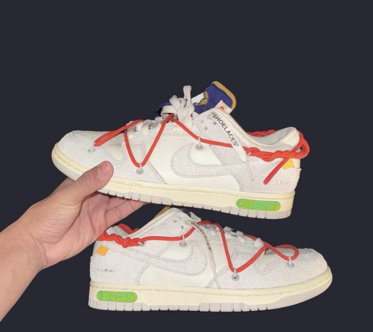 Nike Off-White x Dunk Low Lot 13 of 50 DJ0950-110 White/Red Men’s