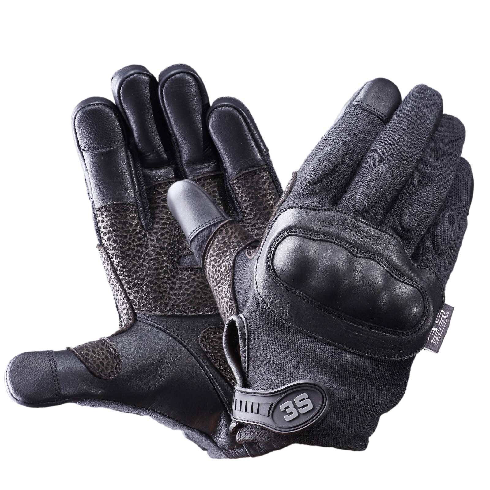 3S Tactical Leather Police Hard Knuckle With Kevlar® – Padded Glove – 3SG -T15
