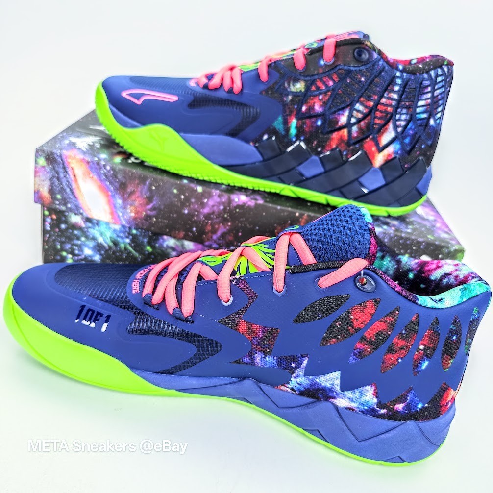 Puma MB.01 US 14 Men’s Blue Green Galaxy Basketball LaMelo Ball 376677 07 NIB