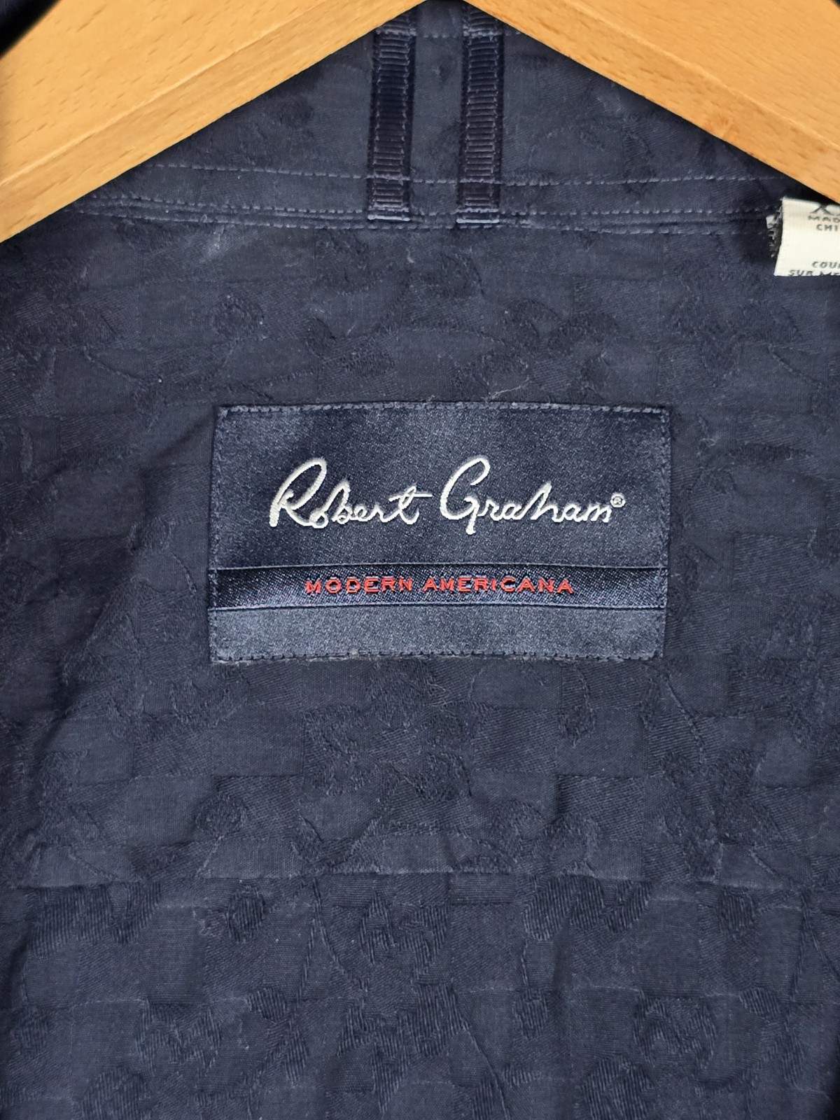 Robert Graham Mens XL Blue Tailored Fit Modern Americana Slim Trim Thin Stretch