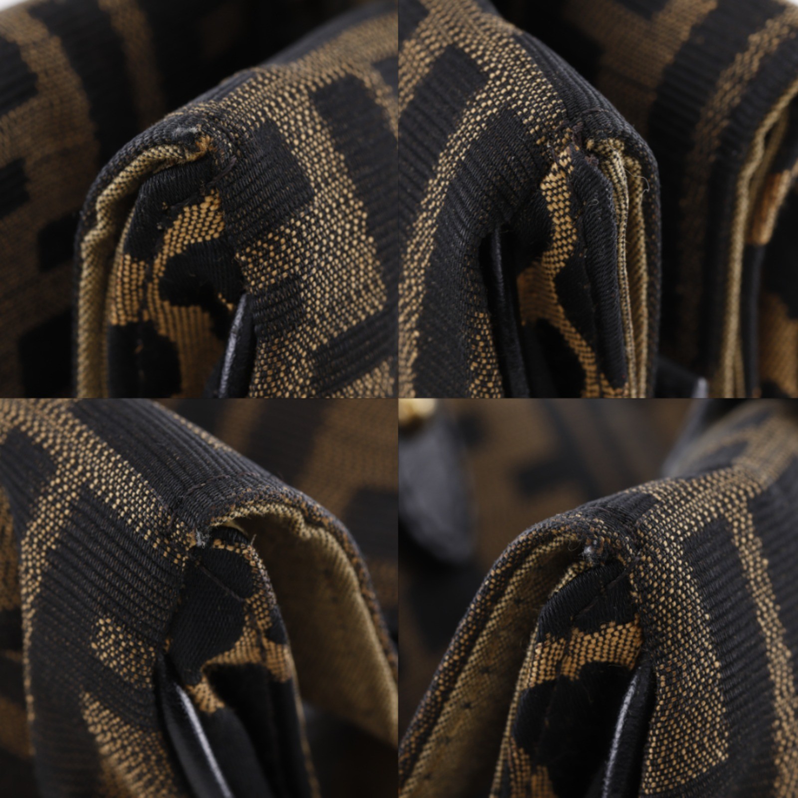 FENDI zucca leopard Tote Bag 8BH629 Brown Nylon canvas Leopard Women