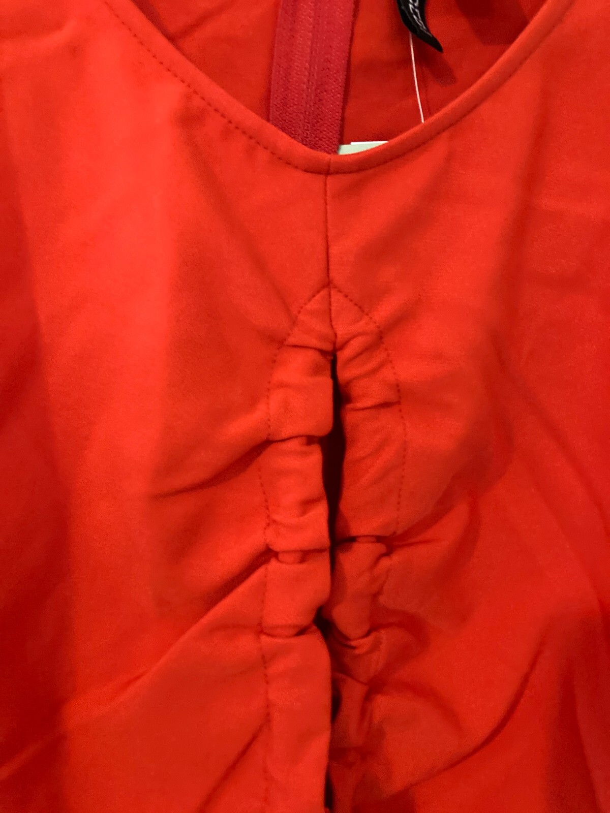H&M Crop Top Womens Large Red Open Tie Up Front Ultra Cropped Conscious Choice