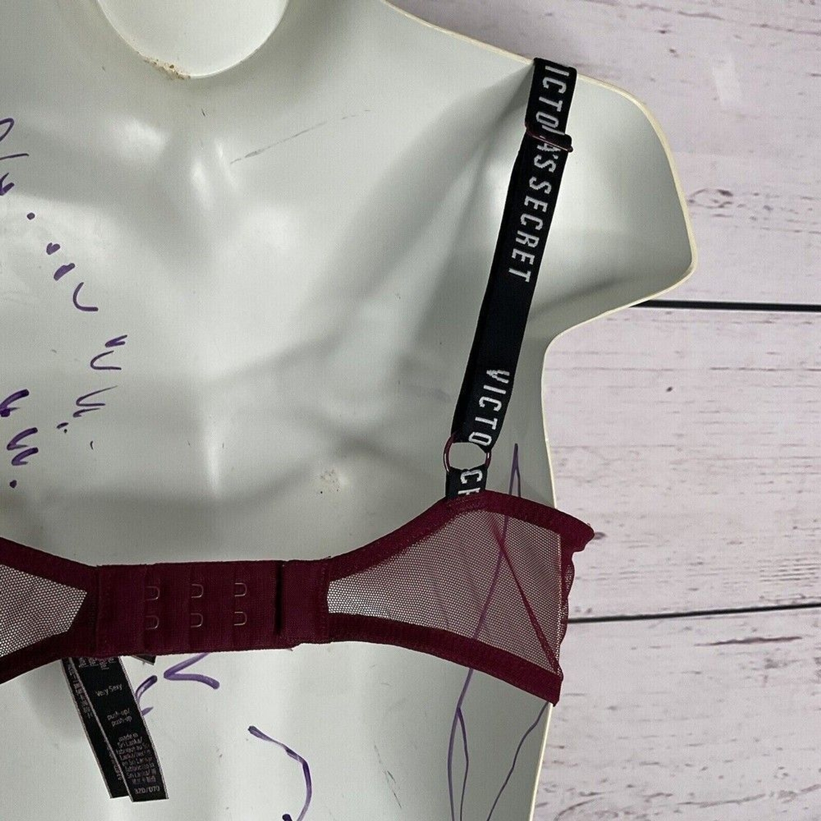 Victoria’s Secret Very Sexy Burgundy Lace Padded Push Up Bra Women 32D Sri Lanka
