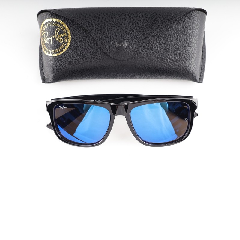 1Pcs R-B Justin RB4165 622/55 Rubber Black Blue Mirror Polarized Sunglasses 54mm