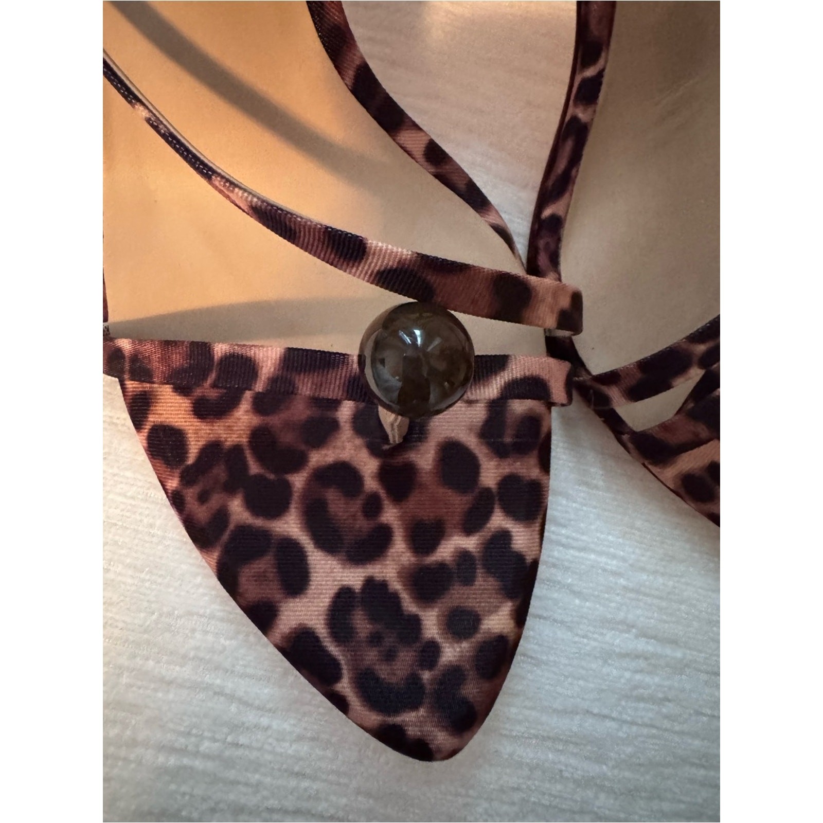 ANTONIO MELANI Brown Leopard Print Pointed Toe Slingbacks/ NEVER WORN