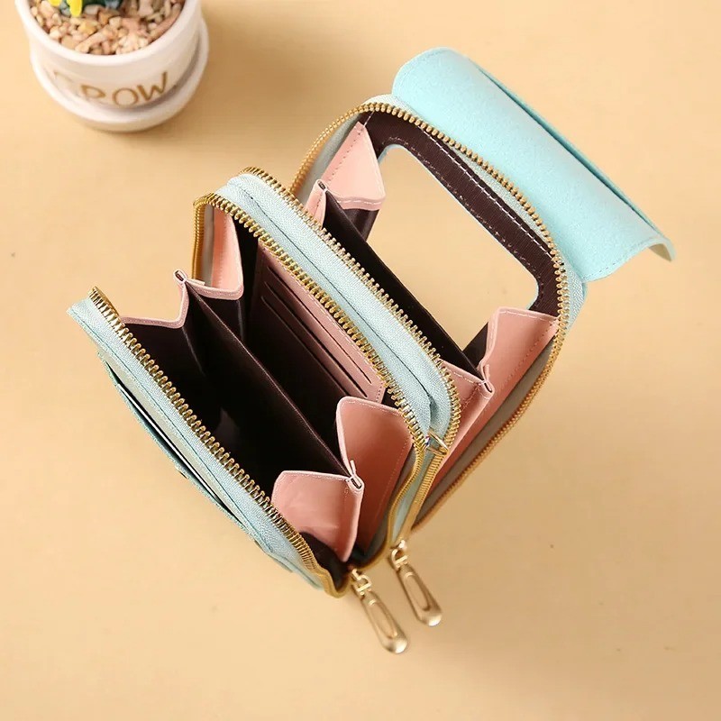 Women’s Crossbody Phone Bag Touch Screen Wallet PU Leather Shoulder Purse