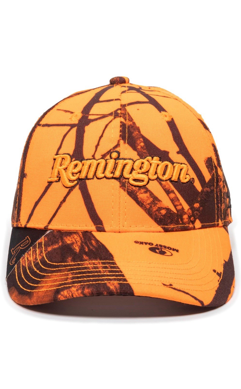 Remington Hunting Orange Mossy Oak Camo Camouflage Embroidered Logo Outdoor Hat