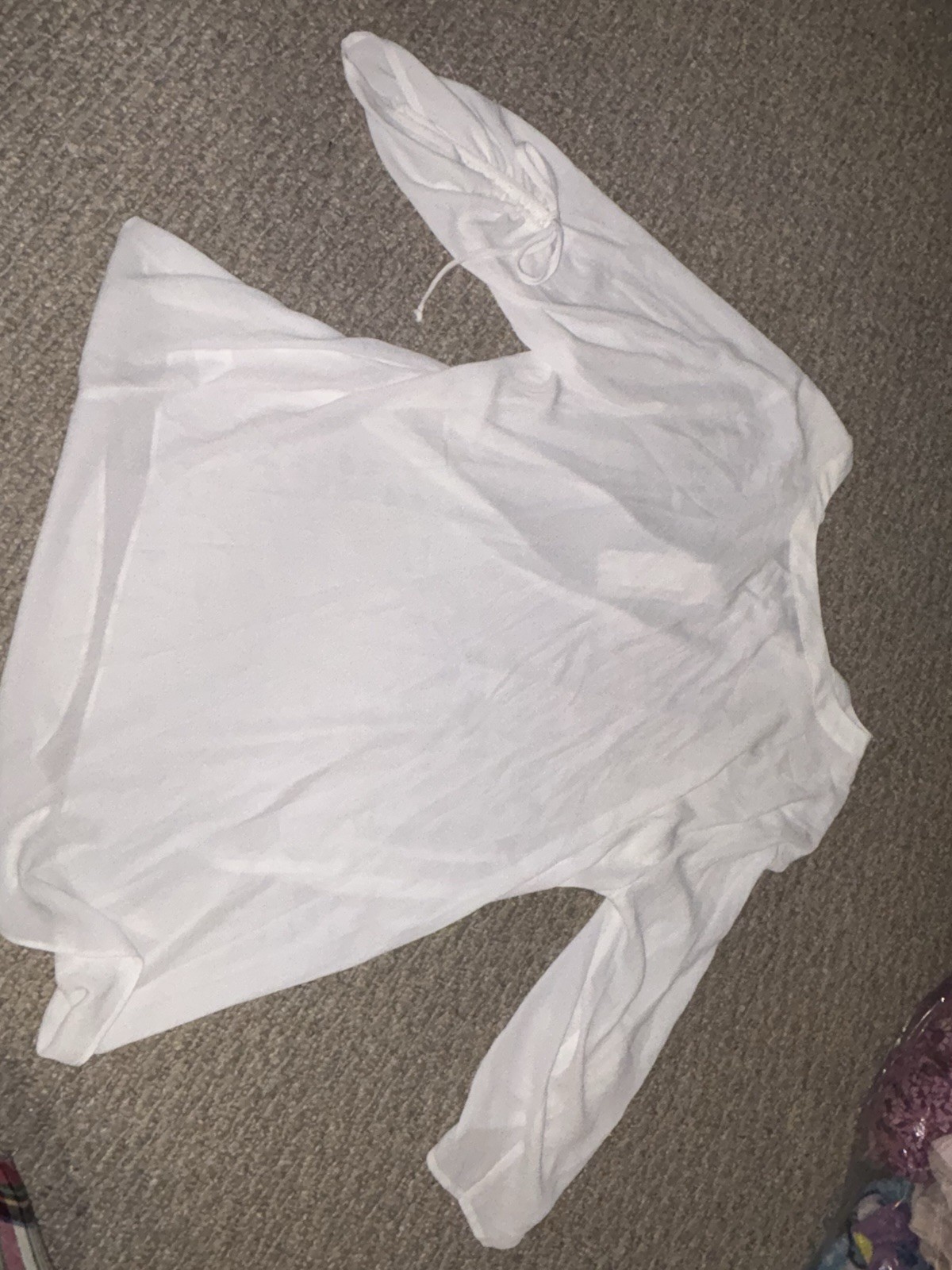 Sami & Jo Women’s L White Solid V-Neck 3/4 Sleeve Button Blouse