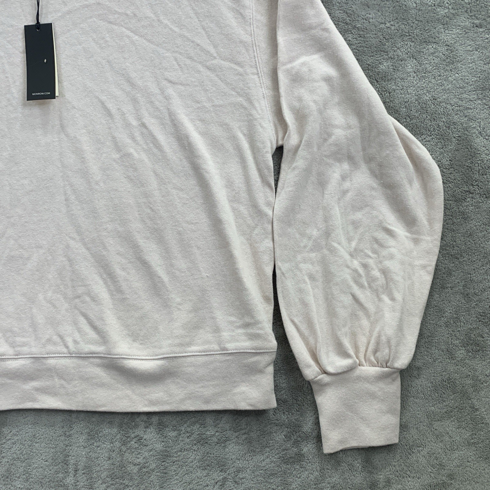 MONROW Sweater Womens M Cozy Comfy Sweatshirt Bone Crewneck Pullover Long Sleeve