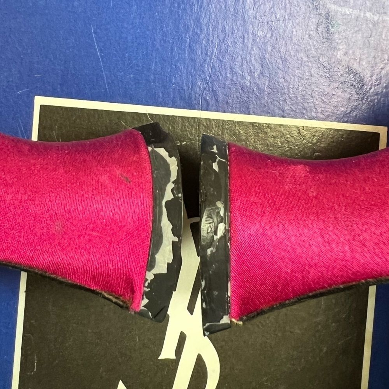 Vintage Yves Saint Laurent Pink Satin Bow Barbie Heels Sz 7